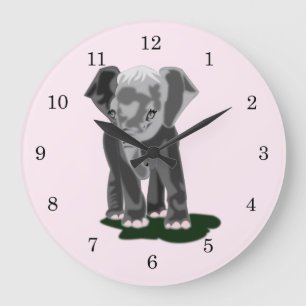 Grande Horloge Ronde Petit éléphant