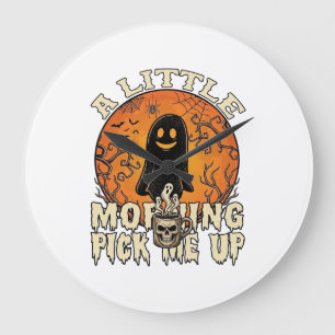 Grande Horloge Ronde Petit fantôme de crâne d'Halloween pour se réveill