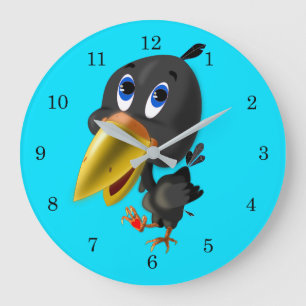 Grande Horloge Ronde Petit oiseau d'amour