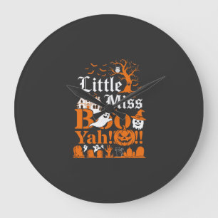 Grande Horloge Ronde Petite Demoiselle Boo Yah Fantômes de Halloween Ci