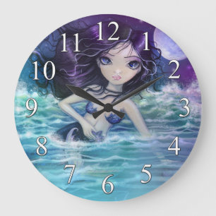 Grande Horloge Ronde Petite Sirène dans l'Horloge Murale de la Mer