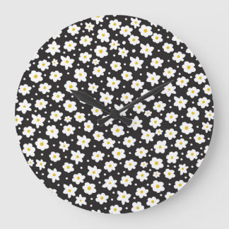 Grande Horloge Ronde Petites marguerites, vintage, arrière - plan sans