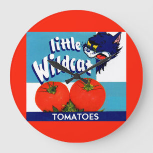 Grande Horloge Ronde Petites tomates Wildcat créer étiquette