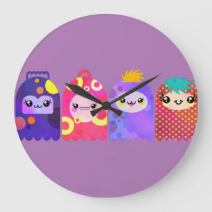 Grande Horloge Ronde Petits monstres mignons