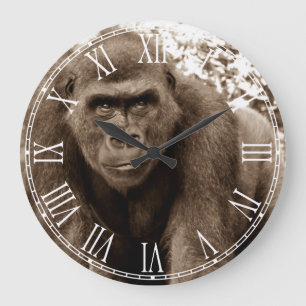 Grande Horloge Ronde Photo d'animal de faune de primat de singe de