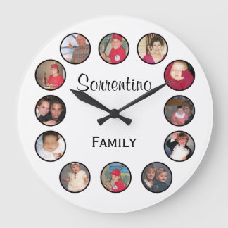 Grande Horloge Ronde Photo de Chic Personalized Round Wall Clock