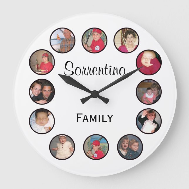 Grande Horloge Ronde Photo de Chic Personalized Round Wall Clock (Recto)