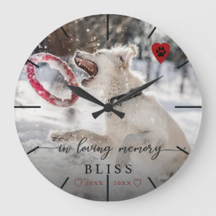 Grande Horloge Ronde Photo de compagnie avec empreinte de patte et mono