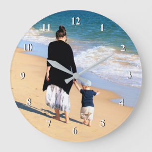 Grande Horloge Ronde Photo de Custom - Unique Your Own Design - Meilleu