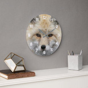 Grande Horloge Ronde Photo de faune de renard rouge mignon