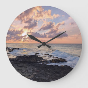 Grande Horloge Ronde Photo de paysage de coucher de soleil océanique ha