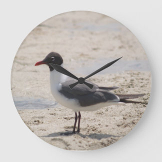 Grande Horloge Ronde Photo de plage Ocean Sand Seagull Bird