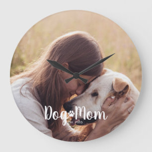 Grande Horloge Ronde Photo de script établi pour maman de chien