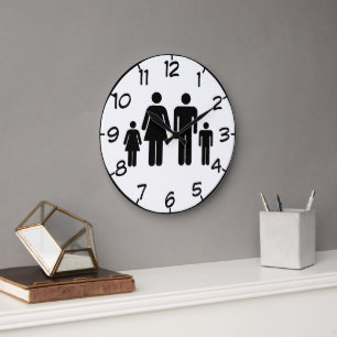 Grande Horloge Ronde Photo De Votre Famille Sur Un