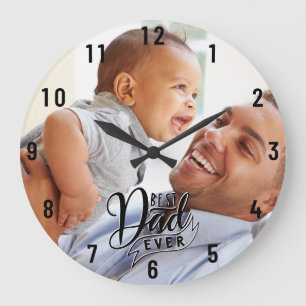 Grande Horloge Ronde Photo du meilleur père moderne