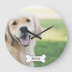 Grande Horloge Ronde Photo Et Nom Personnalisés
