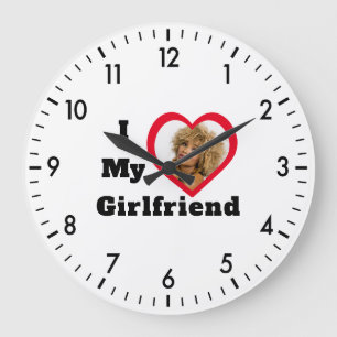 Grande Horloge Ronde Photo Personnalisée Bae J'Aime Ma Fille