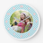 Photo personnalisée bleue et blanche de point de