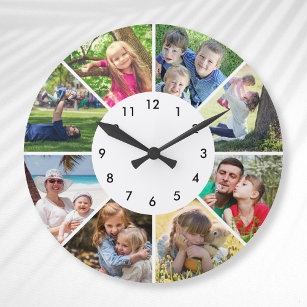 Grande Horloge Ronde Photo personnalisée Famille Personnalisée Enfants 