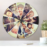 Grande Horloge Ronde Photo personnalisée Fun Filtre lumineux Famille En<br><div class="desc">Créez votre propre horloge murale photo customisée de 12 avec vos images personnalisées rehaussées d'un filtre amusant et lumineux.</div>