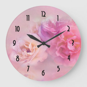 Grande Horloge Ronde Photographe de Pretty Pink Carnations