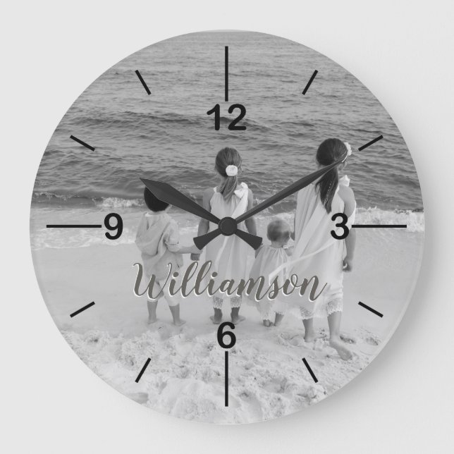 Grande Horloge Ronde Photographie personnelle de Clock Customized with  (Recto)