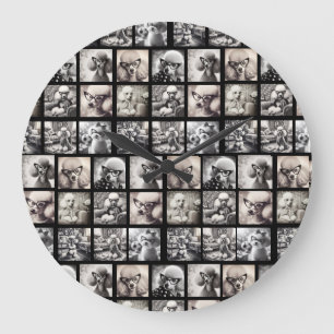 Grande Horloge Ronde Photos de collage amusants 9