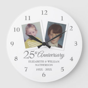 Grande Horloge Ronde Photos du 25e anniversaire du Mariage d'argent