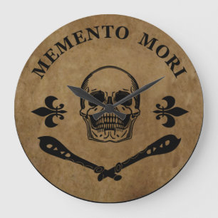 Grande Horloge Ronde Phrase latin - Saisir le Jour - Memento Mori