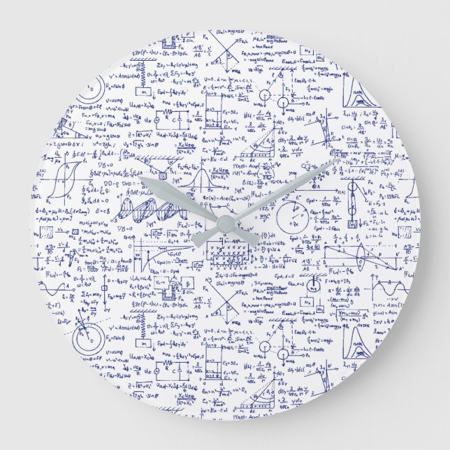 Grande Horloge Ronde Physics équations dans Blue Pen // (Recto)