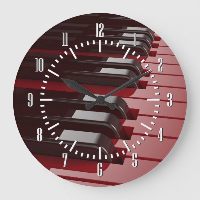 Grande Horloge Ronde Piano rouge (Recto)