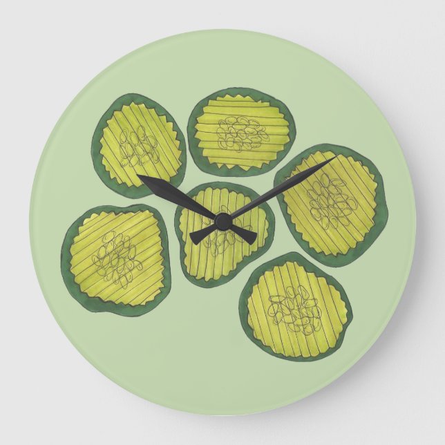 Grande Horloge Ronde Picker Chips Sweet Pickles Alimentation Kosher Dil (Recto)