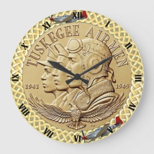 GRANDE HORLOGE RONDE PIÈCE DE MONNAIE D'AVIATEURS DE TUSKEGEE