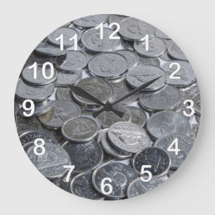 Grande Horloge Ronde Pièces d'argent canadiennes