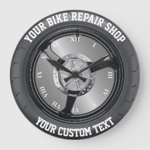 Grande Horloge Ronde Pièces Vélo Magasiner Réparation Pneus Service de