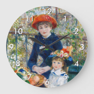Grande Horloge Ronde Pierre-Auguste Renoir - Deux soeurs sur la terrass
