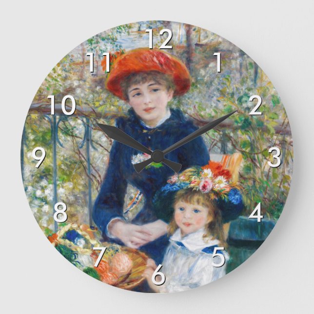 Grande Horloge Ronde Pierre-Auguste Renoir - Deux soeurs sur la terrass (Recto)