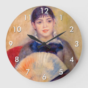 Grande Horloge Ronde Pierre-Auguste Renoir - Fille avec un éventail