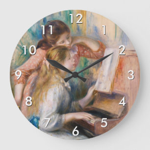 Grande Horloge Ronde Pierre Auguste Renoir - Jeunes filles au piano