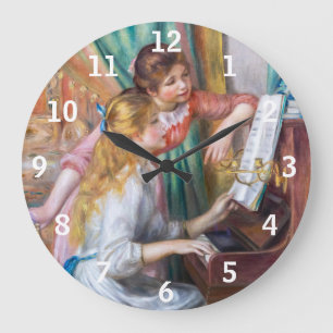 Grande Horloge Ronde Pierre Auguste Renoir - Jeunes filles au piano