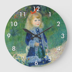Grande Horloge Ronde Pierre-Auguste Renoir - Une fille avec une canne d