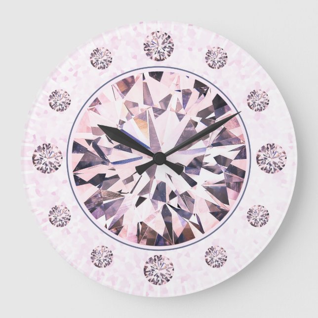 Grande Horloge Ronde Pierre rose Diamant (Recto)