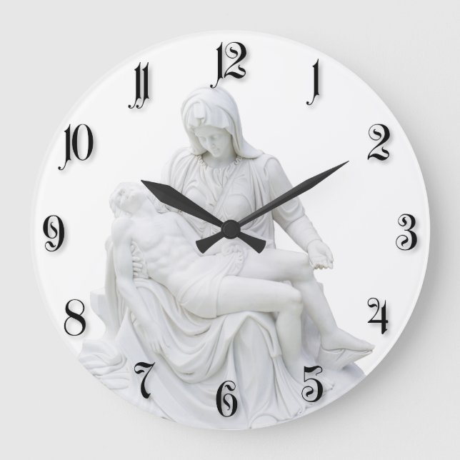 Grande Horloge Ronde Pieta sculptée (Recto)