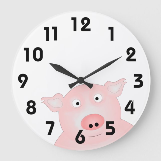 Grande Horloge Ronde Pig dans Poke Clock (Recto)