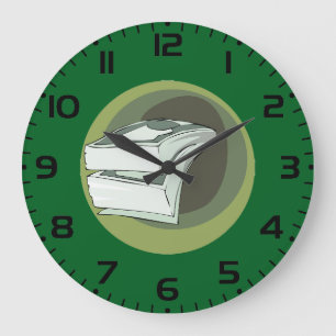 Grande Horloge Ronde Pile d'argent en espèces en dollars verts