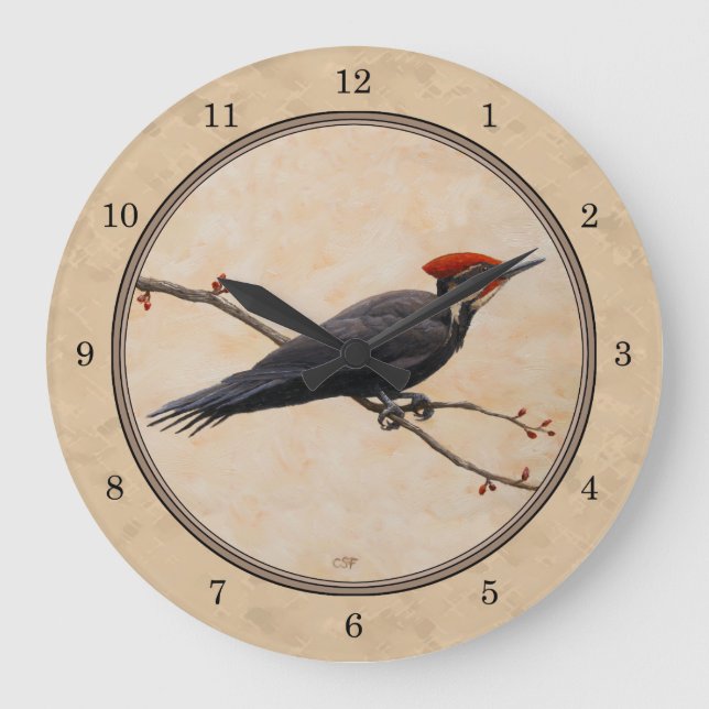 Grande Horloge Ronde Pileated Woodpecker (Recto)