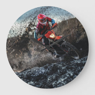 Grande Horloge Ronde Pilote de vélo droit jetez l'oreiller