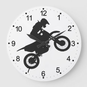 Grande Horloge Ronde Pilote Motocross - Choisir la couleur arrière - p