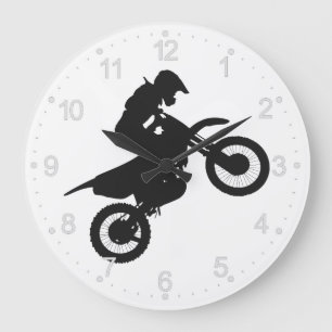 Grande Horloge Ronde Pilote Motocross - Choisir la couleur arrière - p