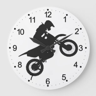 Grande Horloge Ronde Pilote Motocross - Choisir la couleur arrière - pl